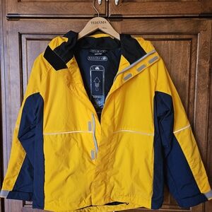NWOT Bonfire Snowboarding Yellow and Navy Kids Jacket